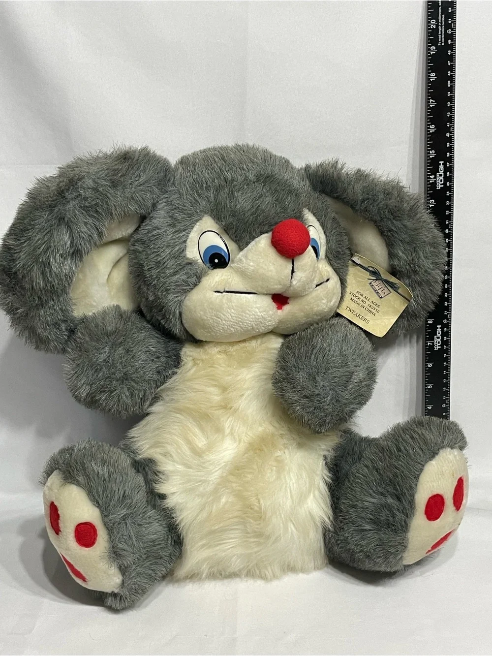 Large 16” Vintage House of Lloyd Tweakers The Mouse Jumbo Plush With Tag! New Ol